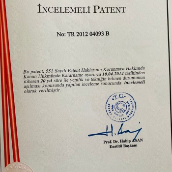 Aşçı Murat Kapari İncelemeli Patent