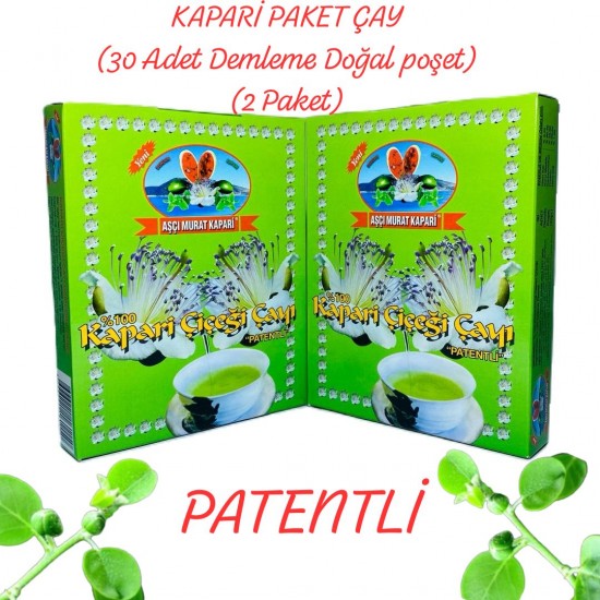 KAPARİ PAKET ÇAY (PATENTLİ) 30 Adet Demleme Doğal Poşet (2 Paket) KAPARİ PAKET ÇAY (PATENTLİ) 30 Adet Demleme Doğal Poşet (2 Paket)