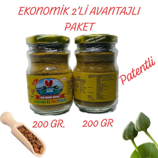 Kaparili Propolis (PATENTLİ) 200 GR. (2 ADET Kavanoz) Kaparili Propolis (PATENTLİ) 200 GR. (2 ADET Kavanoz)