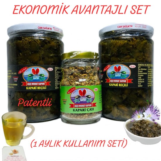 Kapari Reçeli-Kapari Dökme Çayı (1 Aylık Set) 2,170 GR. Kapari Reçeli-Kapari Dökme Çayı (1 Aylık Set) 2,170 GR.