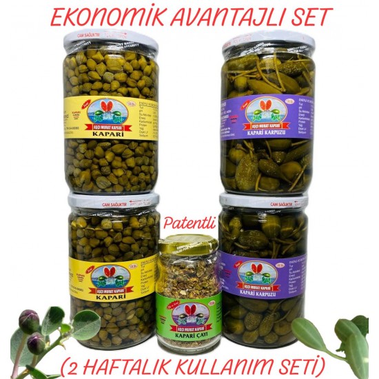 Kapari Turşusu-Kapari Dökme Çayı-Kapari Karpuzu (2 Haftalık Set) 3,670 GR. Kapari Turşusu-Kapari Dökme Çayı-Kapari Karpuzu (2 Haftalık Set) 3,670 GR.