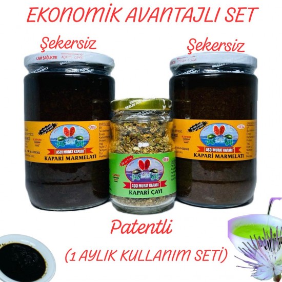 Şekersiz Kapari Marmeladı-Kapari Dökme Çayı (1 Aylık Set) 2,170 GR. Şekersiz Kapari Marmeladı-Kapari Dökme Çayı (1 Aylık Set) 2,170 GR.