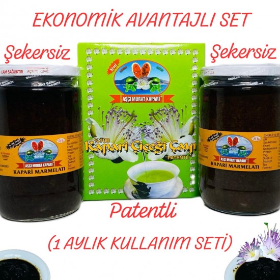 Şekersiz Kapari Marmeladı-Kapari Paket Çay (1 Aylık Set) 2,130 GR. Şekersiz Kapari Marmeladı-Kapari Paket Çay (1 Aylık Set) 2,130 GR.