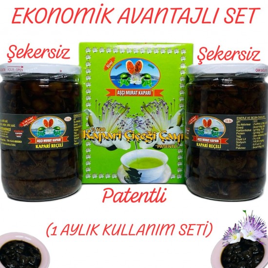 Şekersiz Kapari Reçeli-Kapari Paket Çay (1 Aylık Set) 2,130 GR. Şekersiz Kapari Reçeli-Kapari Paket Çay (1 Aylık Set) 2,130 GR.
