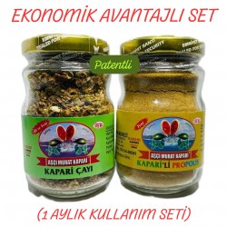 KAPARİ DÖKME ÇAYI (70 GR.)-KAPARİLİ PROPOLİS 200 GR. (1 Aylık Set) KAPARİ DÖKME ÇAYI (70 GR.)-KAPARİLİ PROPOLİS 200 GR. (1 Aylık Set)
