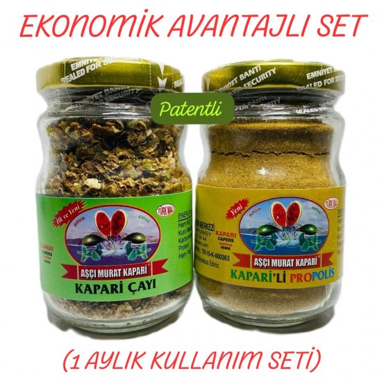 KAPARİ DÖKME ÇAYI (70 GR.)-KAPARİLİ PROPOLİS 200 GR. (1 Aylık Set) KAPARİ DÖKME ÇAYI (70 GR.)-KAPARİLİ PROPOLİS 200 GR. (1 Aylık Set)