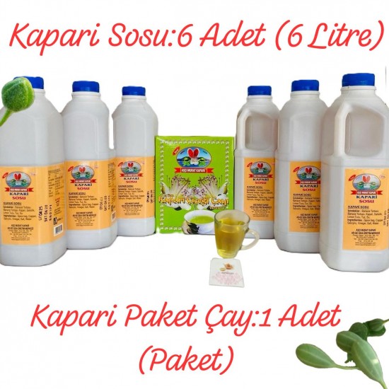 KAPARİ SOSU (6 Litre)-KAPARİ PAKET ÇAY (30 Adet Demleme Doğal Poşet) KAPARİ SOSU (6 Litre)-KAPARİ PAKET ÇAY (30 Adet Demleme Doğal Poşet)